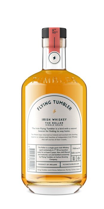 The Roller Single Grain Irish Whiskey de Flying Tumbler, 43% ABV, 70cl 2