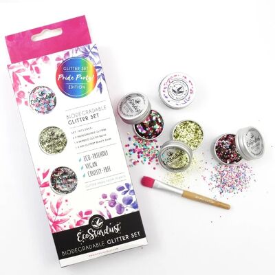 Pride Party Biodegradable Cosmetic Trio Glitter Set