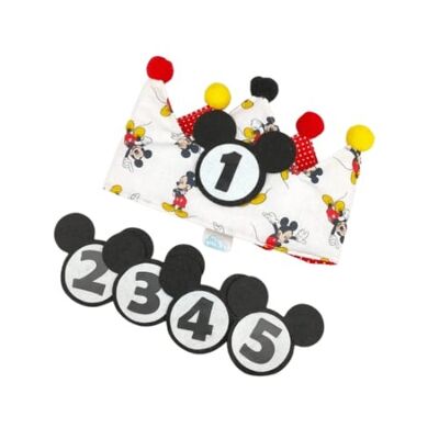 Corona cumpleaños reversible Mickey Mouse