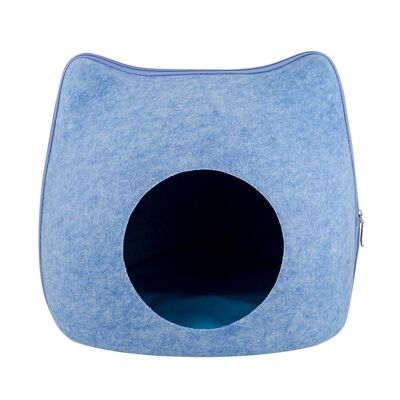 Cat Cave Bed™ - B Blue Bed and Mat