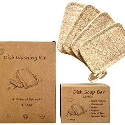 Natural Loofah Dish Washing Kit