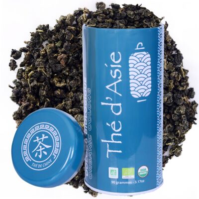 Tè blu biologico dalla Cina - Oolong - Scatola di metallo - sfuso - 90g