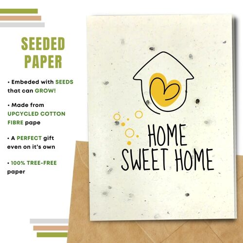 New Home Card, Home Sweet Home, Yellow Pack Of 8