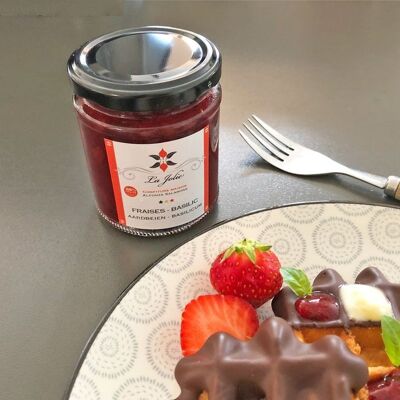 Confiture de Fraises basilic 215g