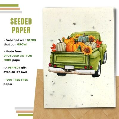 Plastic Free Greeting Card, Pumpkin Truck Pack Of 8