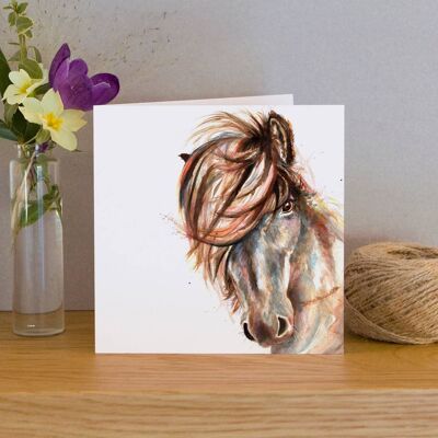 Inky Horse Blank Greeting Card