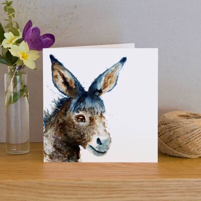 Inky Donkey Blank Greeting Card