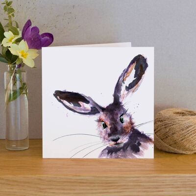 Inky Hare Blank Greeting Card