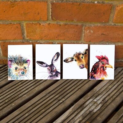 Set di cartoline animali Inky