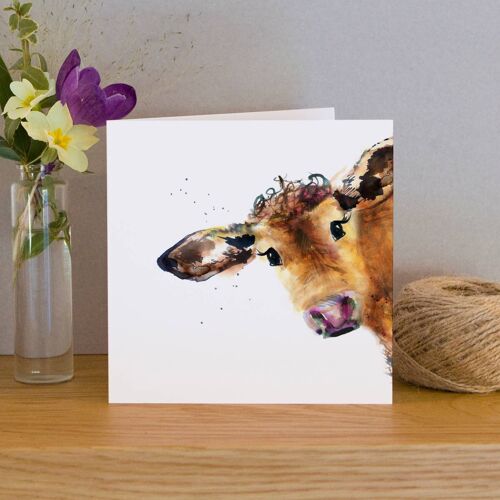 Inky Cow Blank Greeting Card