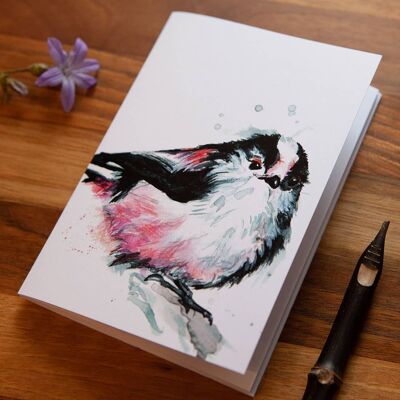 Inky Long Tailed Tit Eco A6 Notizbuch