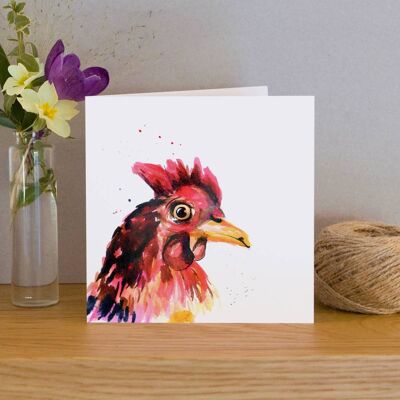 Inky Chicken Blank Greeting Card