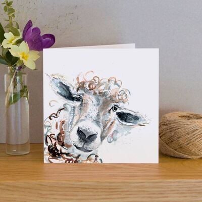 Inky Sheep Blank Greeting Card