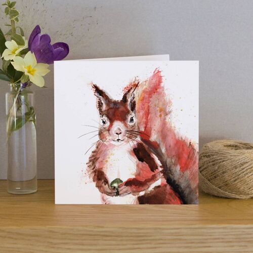 Inky Squirrel Blank Greeting Card