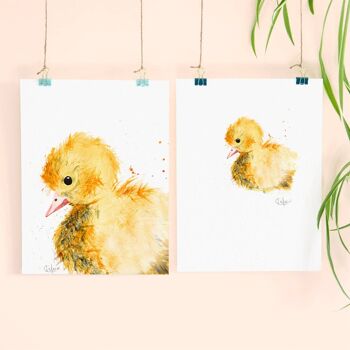 Impression giclée de luxe Inky Duckling sans cadre 1