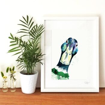 Impression giclée de luxe Inky Mallard sans cadre 4