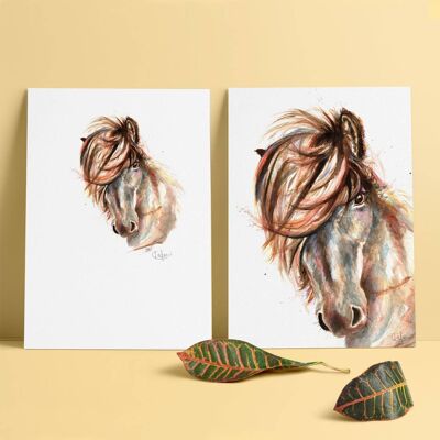 Stampa giclée di lusso Inky Horse senza cornice