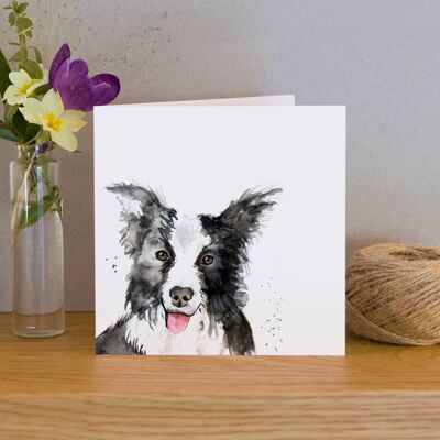 Inky Dog Blank Greeting Card
