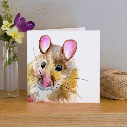Inky Mouse Blank Greeting Card