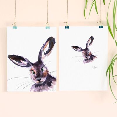 Inky Hare Luxuriöser Giclée-Druck ohne Rahmen