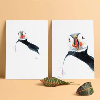 Inky Puffin Luxury Giclée Impression sans cadre 1