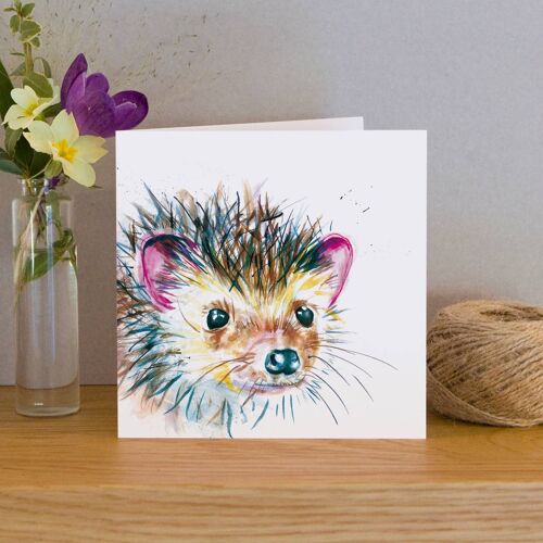 Inky Hedgehog Blank Greeting Card