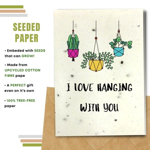 Eco Friendly Greeting Card, Hanging with you Pack Of 8