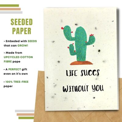 Eco Friendly Greeting Card, Life Succs without you Pack Of 8