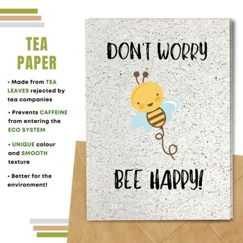 Carte de voeux sans plastique, ne vous inquiétez pas, abeille heureuse! Paquet de 8 7