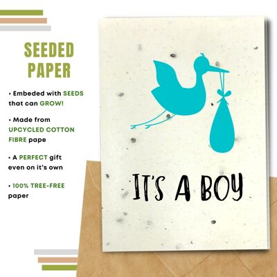 New Baby Card, Welcome Little One, It's a Boy Pack Of 8