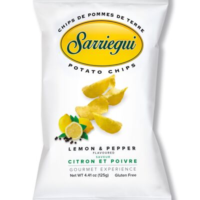 SARRIEGUI POTATO CHIPS LEMON AND PEPPER 125g