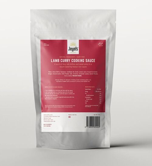 Jeyel's Lamb Curry Cooking Sauce - 1.5kg Catering Pack - Serves 15 - 17