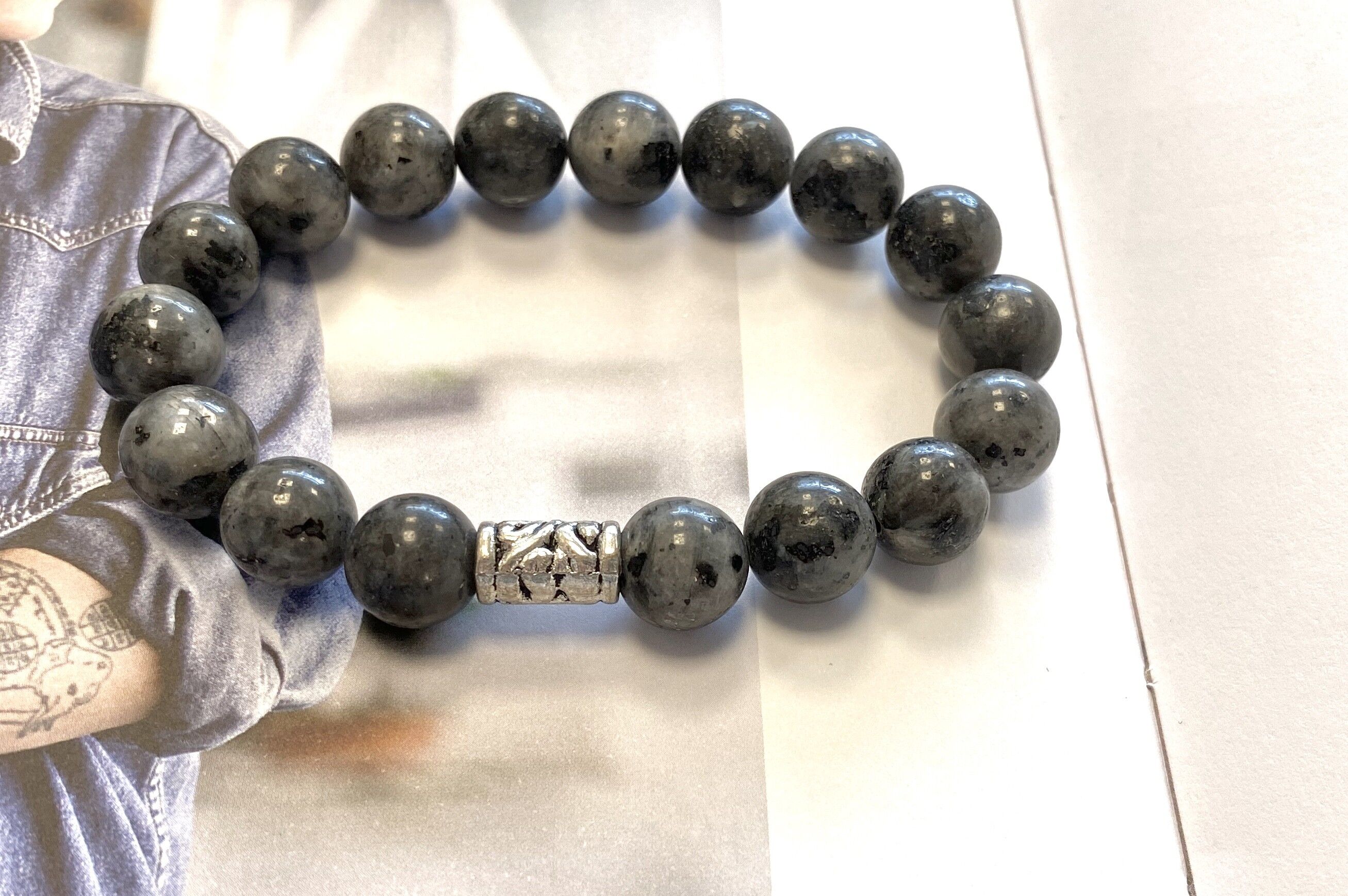 Bracciale da uomo con pietra labradorite