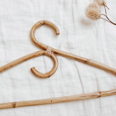 Curved Large Rattan Hanger Pair