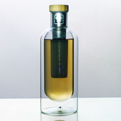 Der 500 ml ökologische Isolier-Ei (doppelwandige Flasche + Edelstahlfilter)