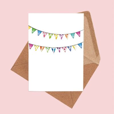 Biglietto A6 BUON COMPLEANNO BUNTING