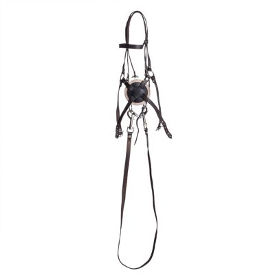 Mexican bridle for hobby horses, sustainable leather, Black, size M