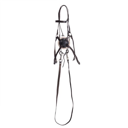 Mexican bridle for hobby horses, sustainable leather, Black, size L