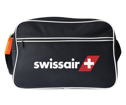 Swissair sac messenger noir