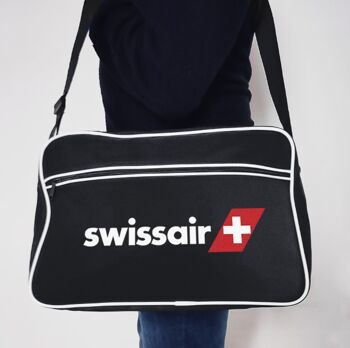 Swissair sac messenger noir 2