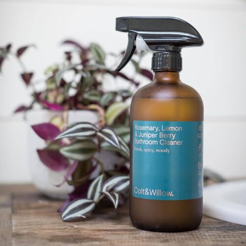 Rosemary, lemon and juniper berry bathroom cleaner__