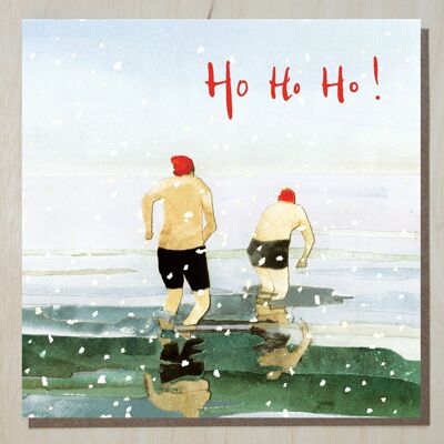 Wilde Schwimmer Weihnachtskarte (Ho Ho Ho!)
