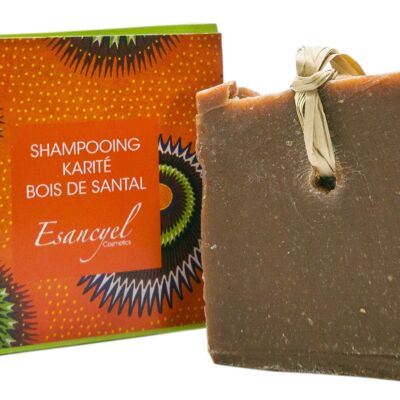 Festes natürliches Shampoo - Shea, Sandelholzpulver - 120 g - Kaltverseift
