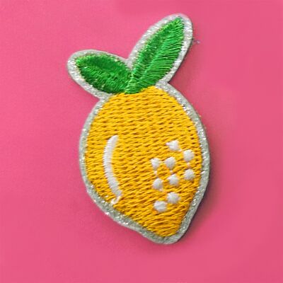 Glitter iron-on patch - lemon