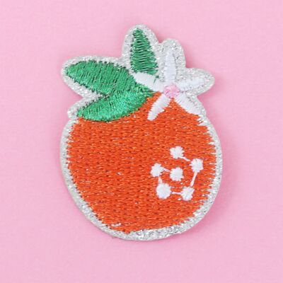 Glitter iron-on patch - mandarin orange