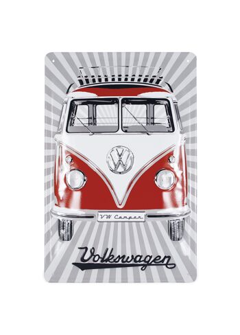 VOLKSWAGEN BUS VW T1 Combi Signe de métal 20x30cm - rouge 1