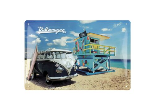 VOLKSWAGEN BUS VW T1 Combi Signe de métal 20x30cm - Beach Life