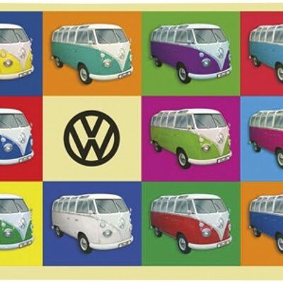 VOLKSWAGEN BUS VW T1 Bus Insegna metallica 30x20cm - Multicolore