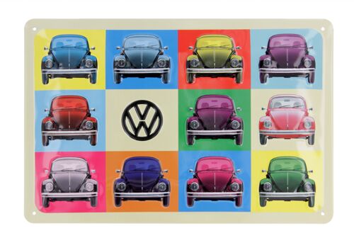 VOLKSWAGEN VW Coccinelle Signe de métal 30x20cm - Multicolore