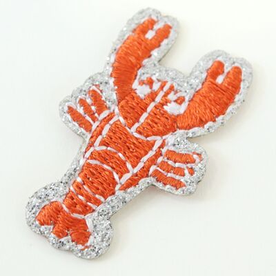 Glitter iron-on patch - lobster